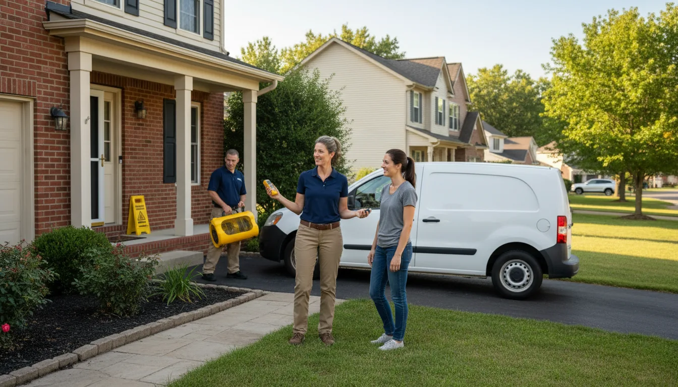 Residential water damage restoration in Standard, IL